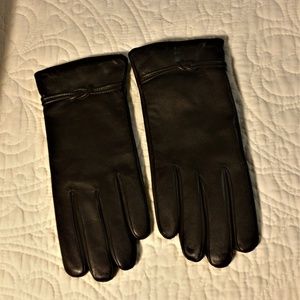 Isotoner Brown Fleece Lined Leather Gloves  Sz "8"